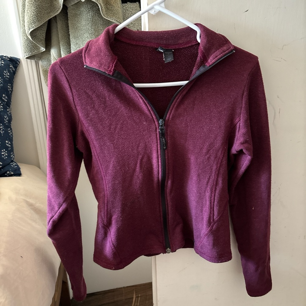 Burgundy Zip-Up Jacket